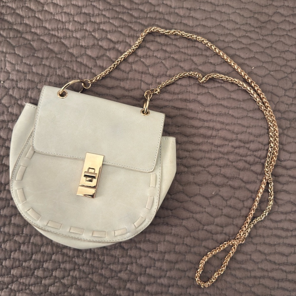 ❤️ Vintage Cream crossbody Bag with Gold Chain purse